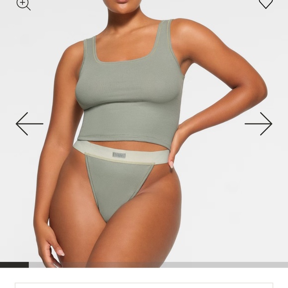 SKIMS - cotton rib tank - mineral green - Picture 3 of 4